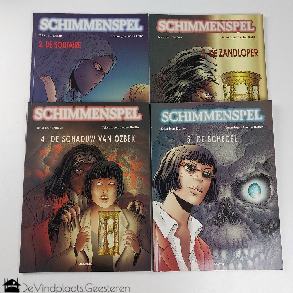Schimmenspel – 4 delen - 1e drukken - softcover, Boeken, Meerdere stripboeken, Ophalen of Verzenden, Zo goed als nieuw