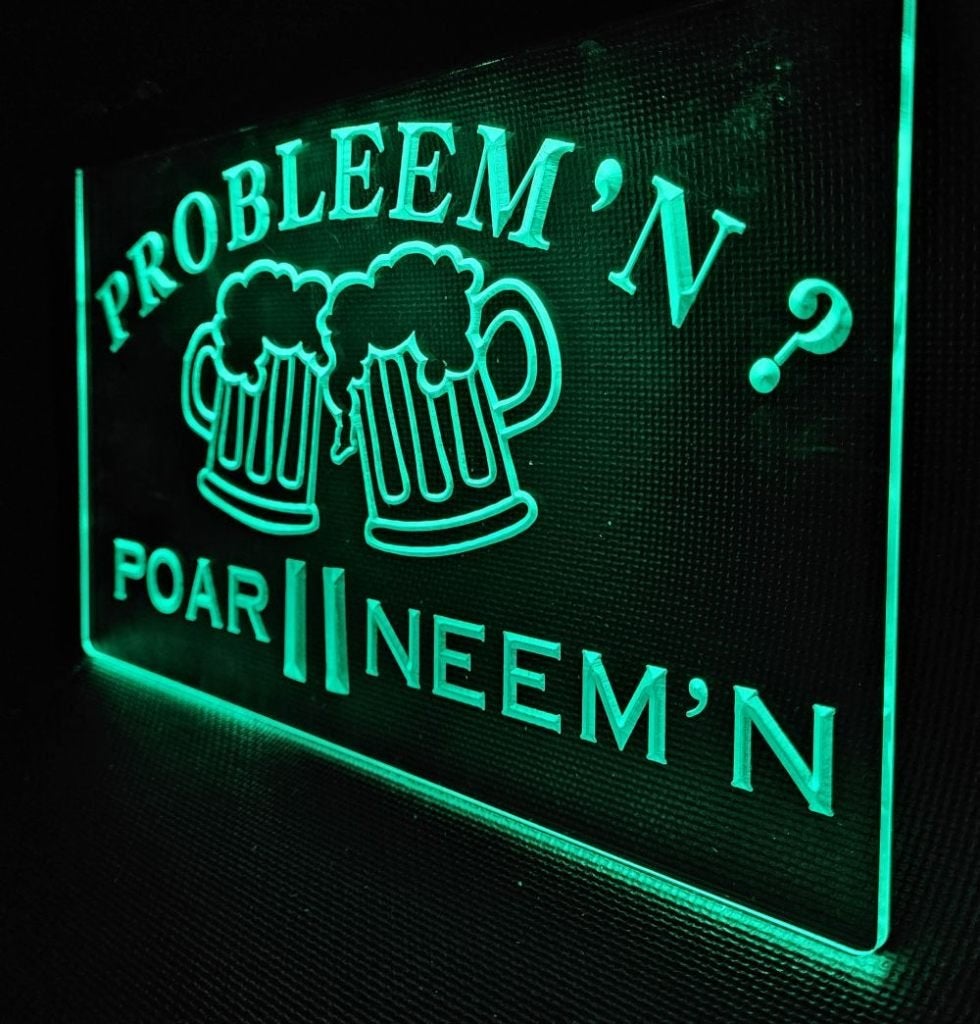 Probleemn Poar Neemn groen led ledlamp reclame lamp deco, Info@deconoord.nl, Deco Noord, Nieuw, Ophalen of Verzenden