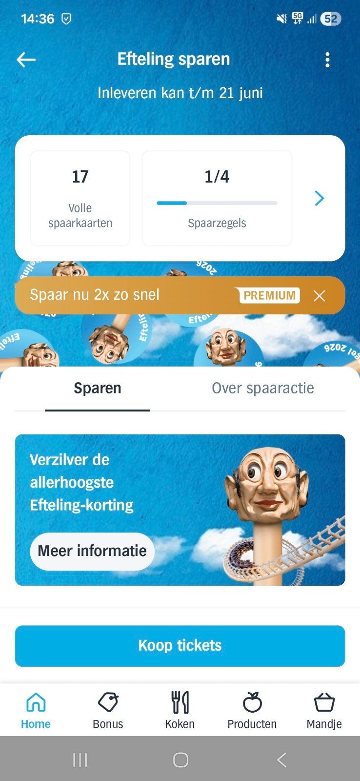 Gratis AH Efteling spaarkaarten - Korting op tickets, Ophalen of Verzenden