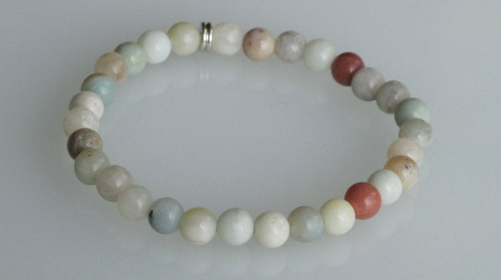 Prachtige armband met Amazoniet multi color., Sieraden, Tassen en Uiterlijk, Armbanden, Nieuw, Elastiek, Met edelsteen, Verzenden