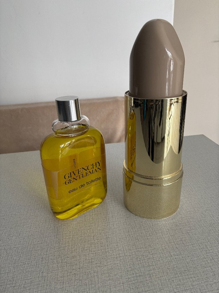grote fles parfum en lipstick, Verzamelen, Ophalen of Verzenden