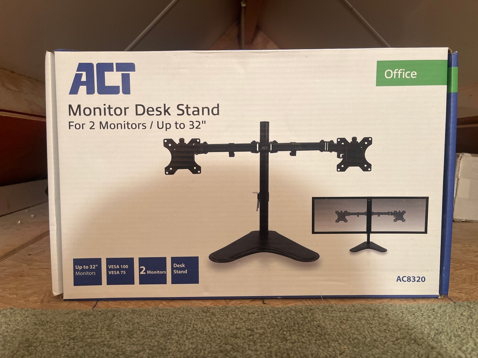 ACT Monitor Desk Stand voor 2 monitoren tot 32 inch, Computers en Software, Monitoren, Ophalen, Zo goed als nieuw, Overige typen