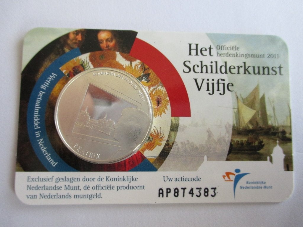 Coincard het Schilderkunst vijfje 2011, Ophalen of Verzenden, Koningin Beatrix, Euro's, Setje