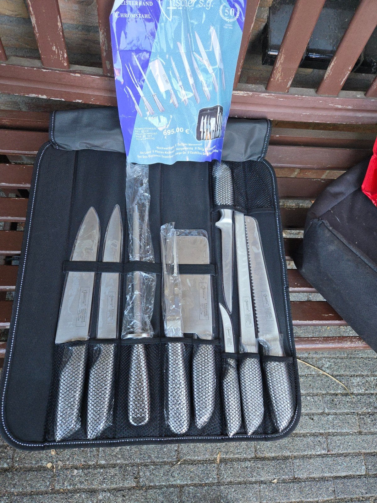 Fischner s.g. Exclusieve Messenset - Handgearbeid Edelstaal, Huis en Inrichting, Ophalen, Nieuw, Rvs of Chroom