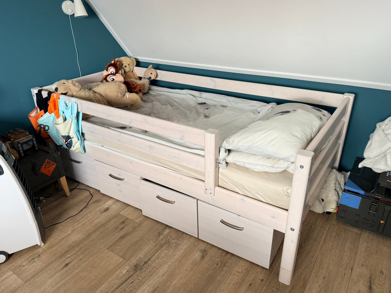 Flexa bed met 4 lades, Kinderen en Baby's, Kinderkamer | Bedden, Ophalen, Gebruikt, 180 cm of meer, 85 tot 100 cm