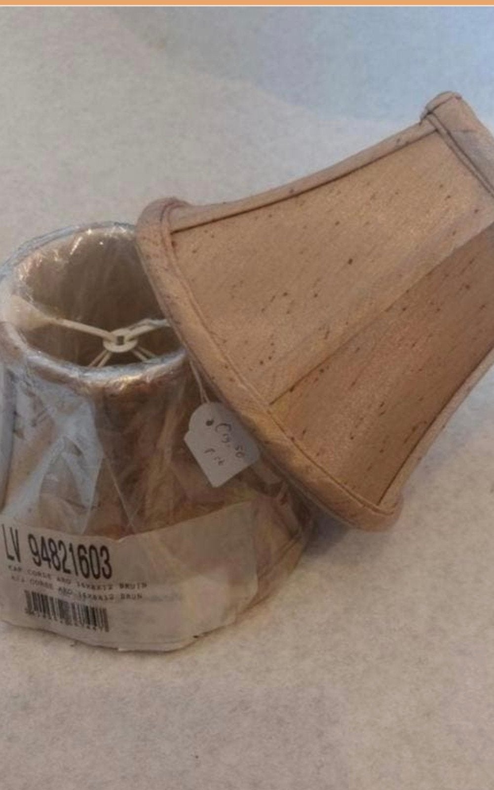 2x Kleine lampenkap beige/marron - 16x8x12 cm, Huis en Inrichting, Overige typen, Beige, Nieuw, Ophalen of Verzenden