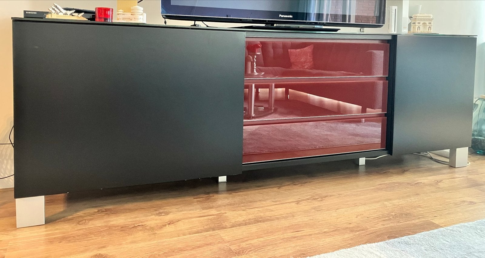 Vintage dressoir 225x45x75cm - Gebruikt, Ophalen, Gebruikt, 25 tot 50 cm, 200 cm of meer