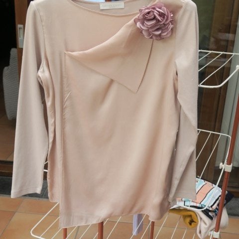 Blouse zijde beige roze Fabiana Filippi mt 38 (it 42), Maat 38/40 (M), Beige, Nieuw, Ophalen of Verzenden