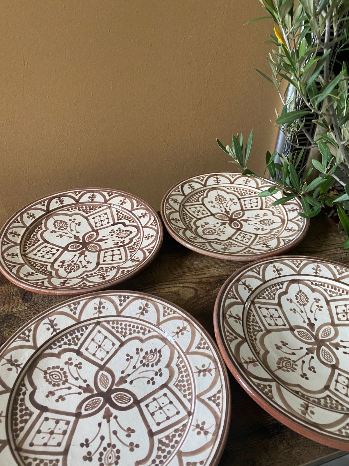 Prachtig Marokkaans servies keramiek Fes - NIEUW beige bruin, Overige merken, Keramiek, Nieuw, Ophalen of Verzenden