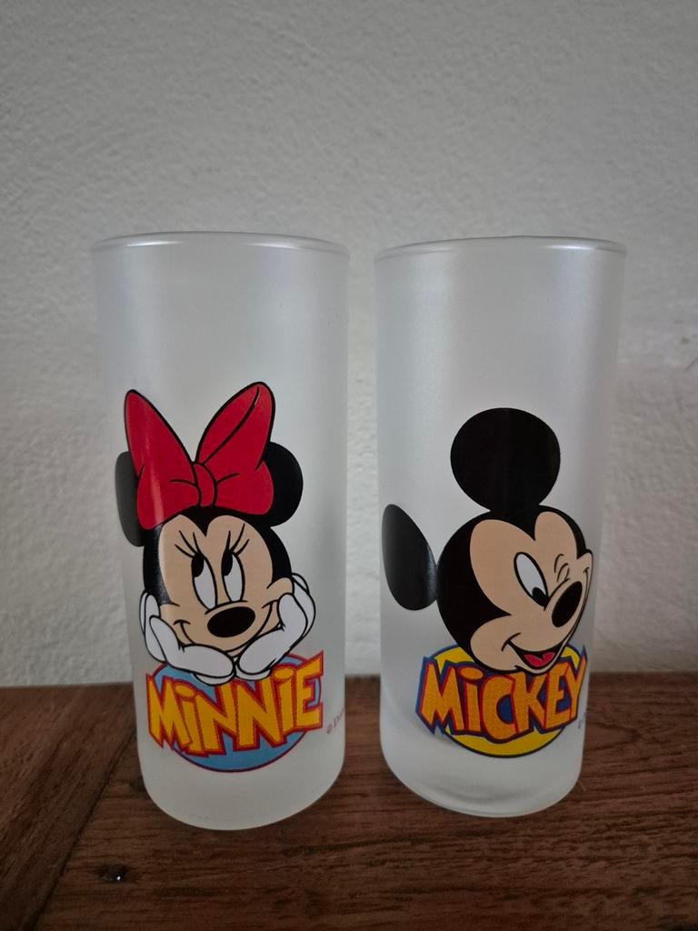 Minnie & Mickey Mouse glazen - Disneyland Paris *zgan*, Verzamelen, Glas en Borrelglaasjes, Ophalen of Verzenden, Zo goed als nieuw