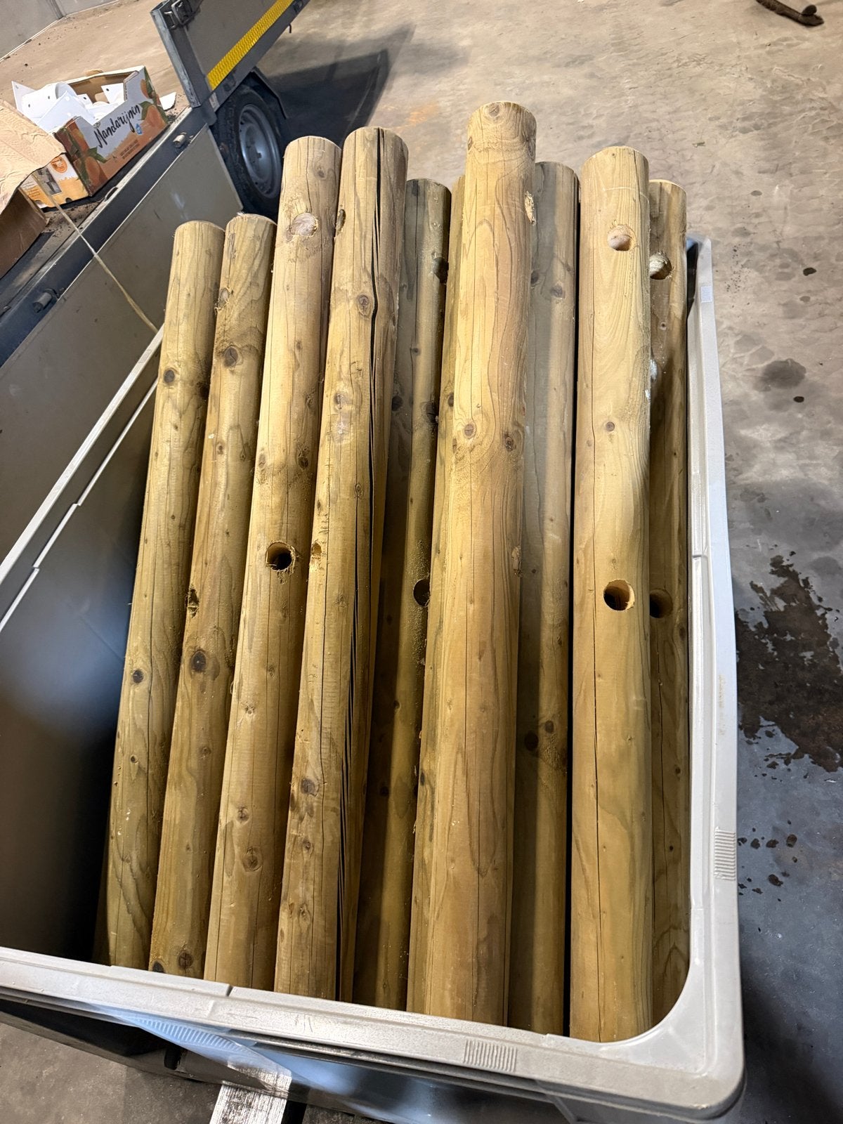 Houten palen, touw 40mm en voetplaten voor diverse projecten, Ophalen, Nieuw, Minder dan 180 cm, Overige typen
