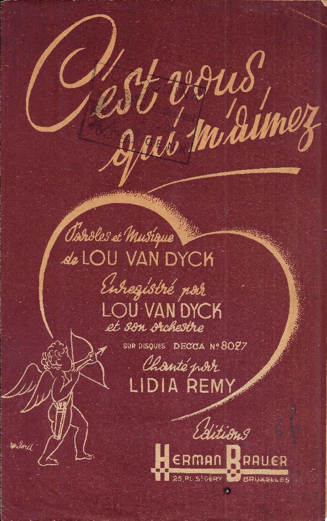 C329 bladmuziek lou van dijk c'est vous qui m 'aimez, Muziek en Instrumenten, Bladmuziek, Ophalen of Verzenden, Gebruikt, Artiest of Componist