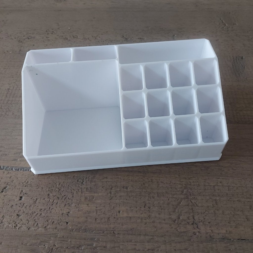Make-up organizer wit - cosmetica organizer - opbergbak, Ophalen of Verzenden, Gebruikt, Wit, Gehele gezicht