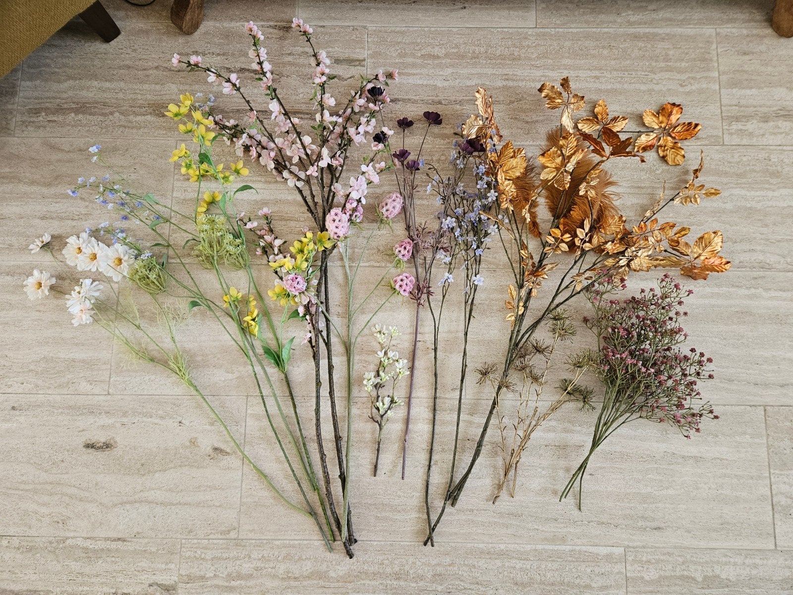 Diverse kunstbloemen en -takken, Ophalen, Binnen, Gebruikt, Kunstbloem
