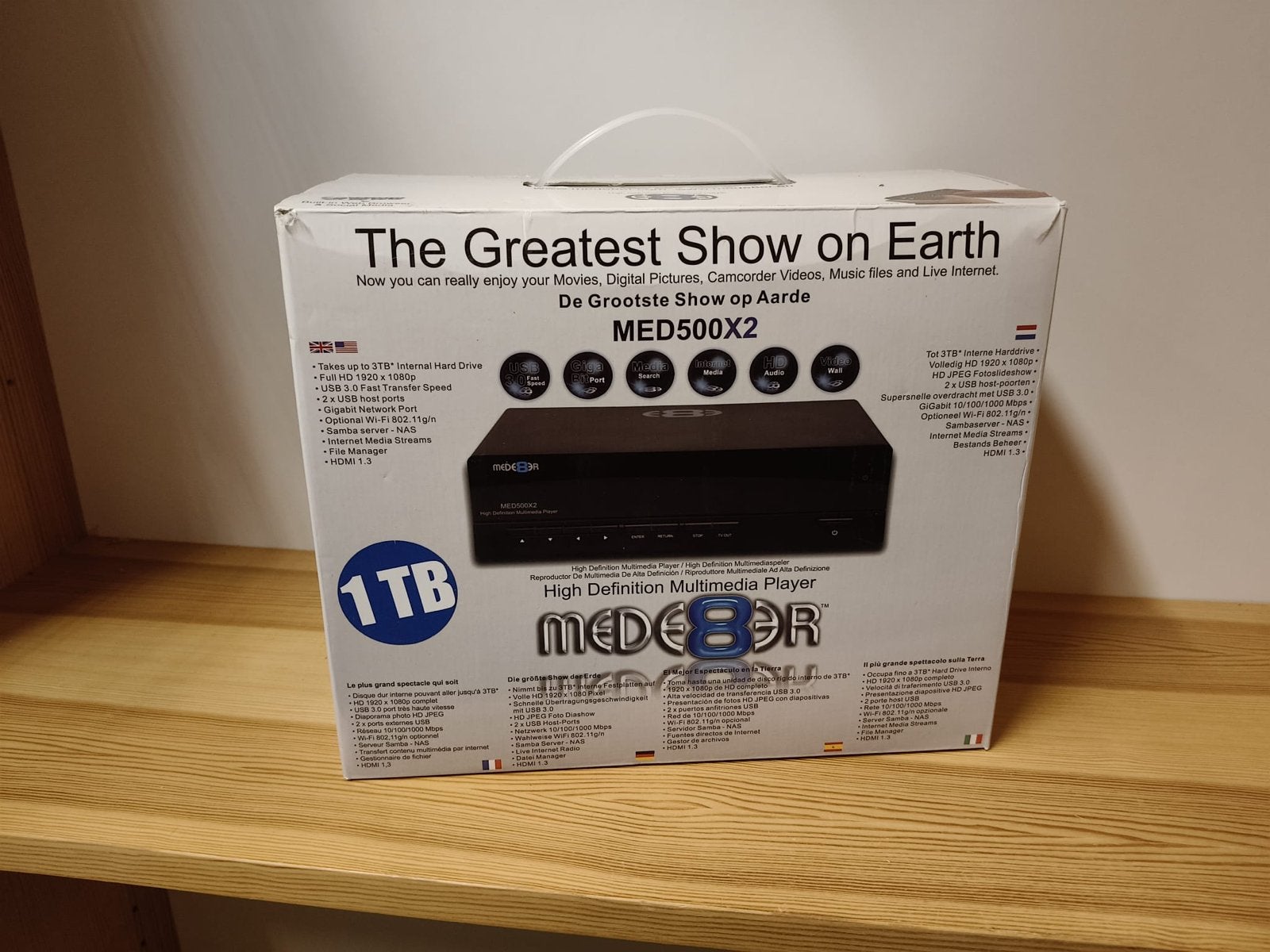 MED500X2 High Definition Multimedia Player 1TB, Ophalen of Verzenden, Zo goed als nieuw, HDMI, 500 tot 1500 GB