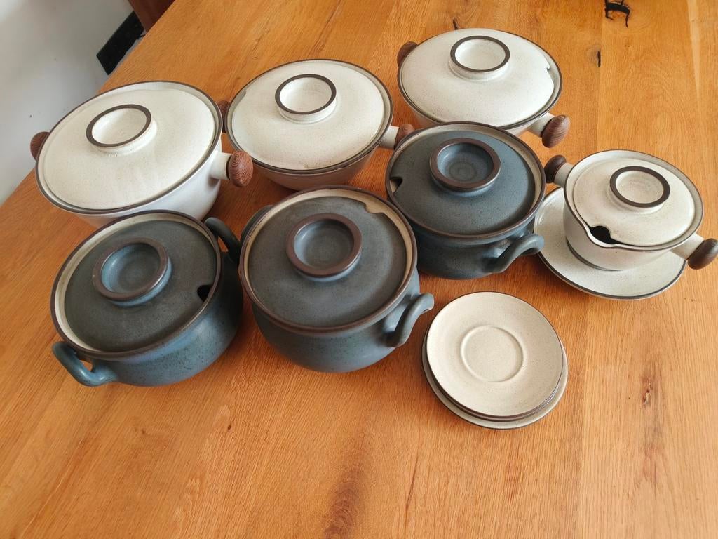 Zaalberg dekschalen en schotels - Vintage aardewerk set, Huis en Inrichting, Keuken | Servies, Gebruikt, Ophalen of Verzenden