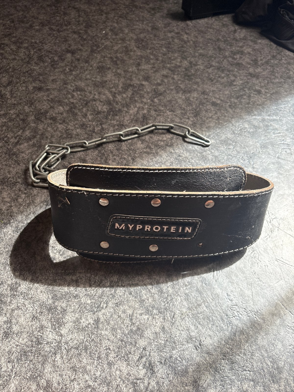 Myprotein Dip Belt met ketting - Gewichthefriem, Ophalen of Verzenden, Gebruikt, Rug, Overige typen