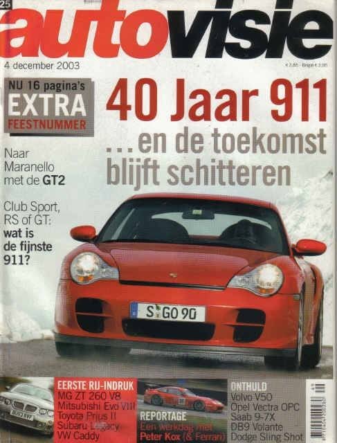 Autovisie 25 2003 : Porsche 911 - Mitsubishi Lancer Evo8, Ophalen of Verzenden, Gelezen, Algemeen