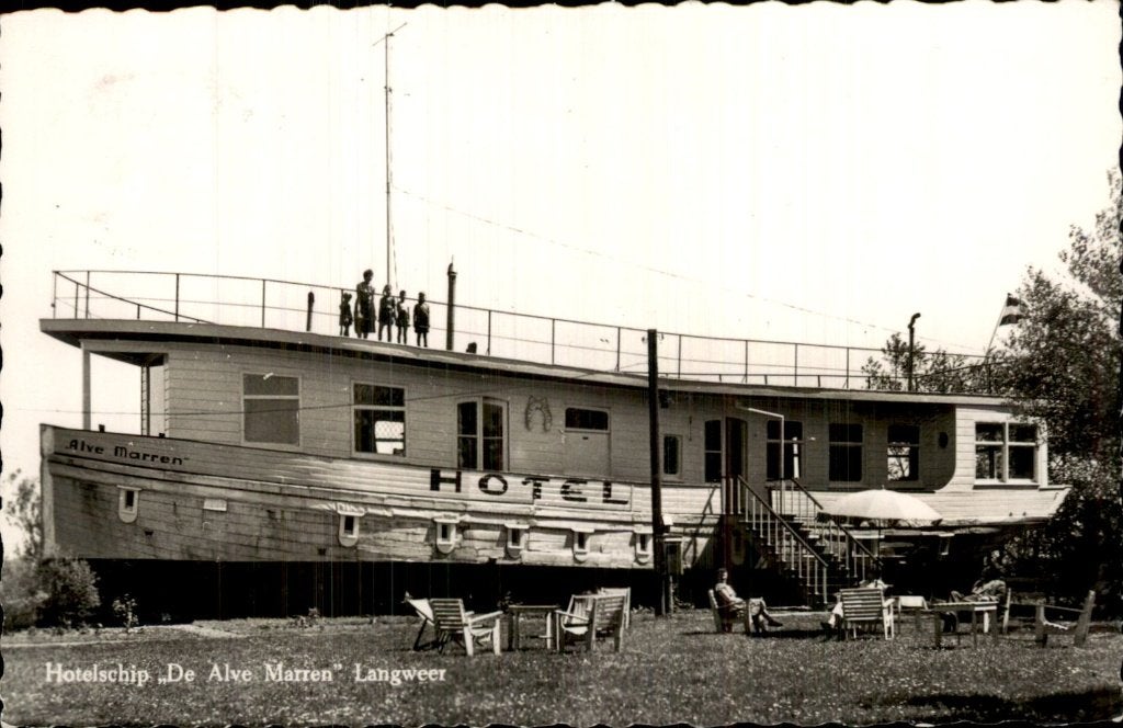 Langweer - Hotelschip - De Alve Marren, Ophalen of Verzenden, 1940 tot 1960, Gelopen, Friesland