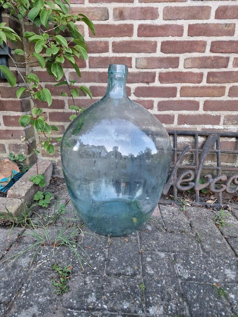 Grote vintage glazen fles / mandfles / demijohn, Ophalen