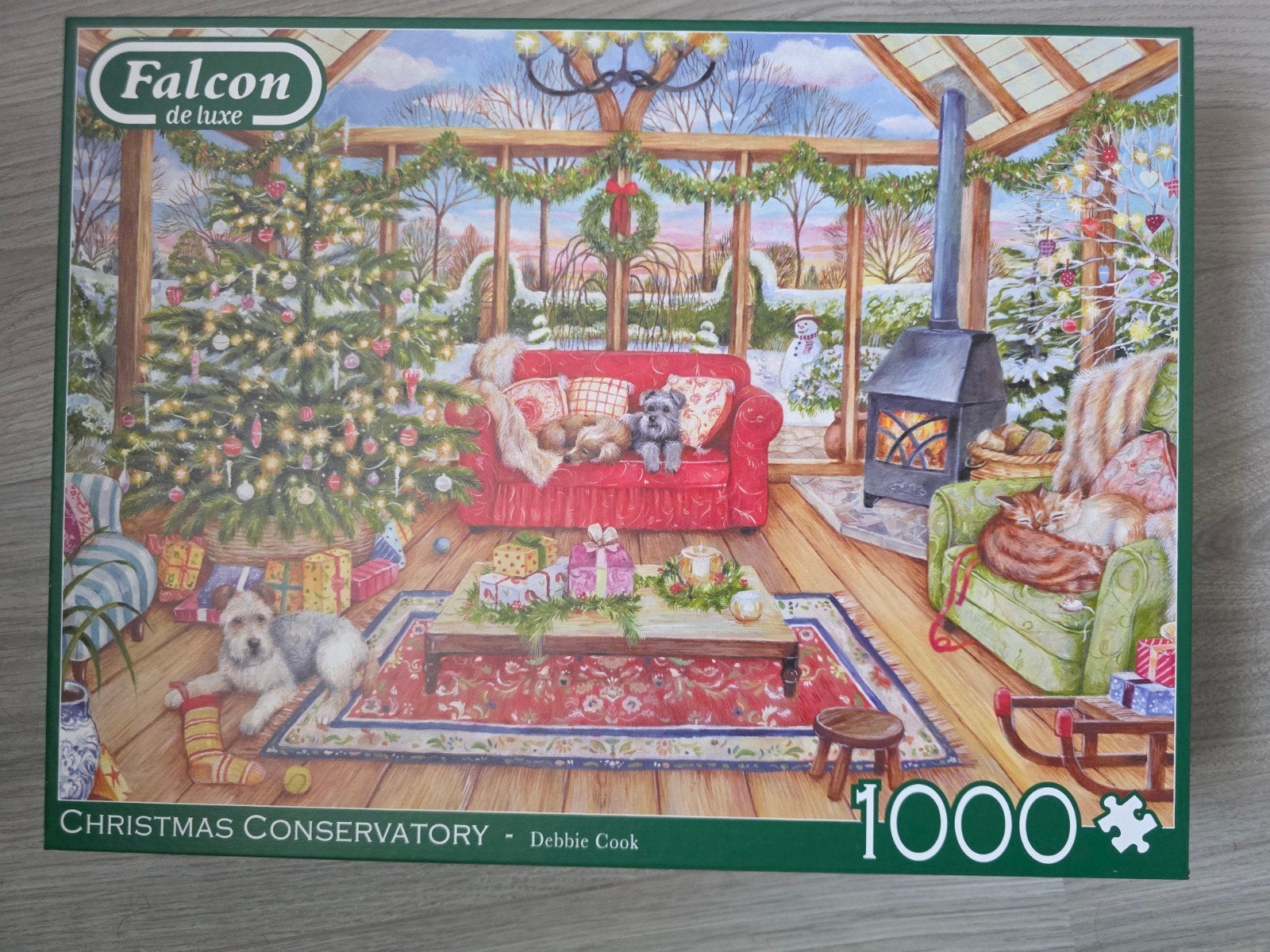 Puzzel falcon thema kerst CHRISTMAS CONSERVATORY 1000 stukje, Ophalen of Verzenden, 500 t/m 1500 stukjes, Zo goed als nieuw