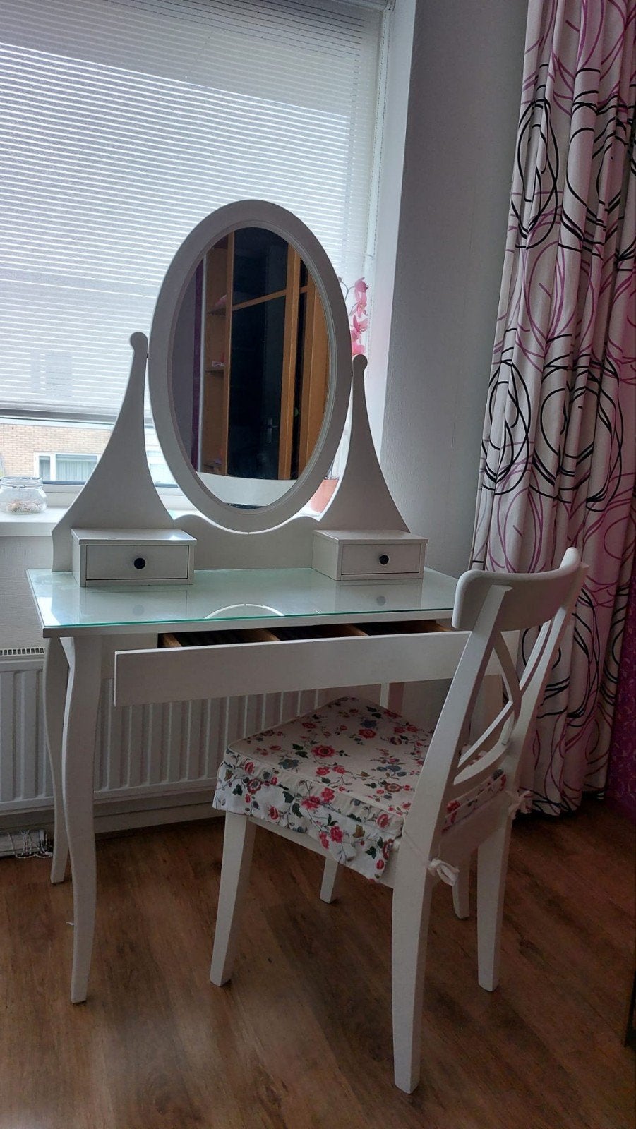 Ikea kaptafel inclusief stoel, Huis en Inrichting, Ophalen, 50 tot 100 cm, Zo goed als nieuw, 150 tot 200 cm