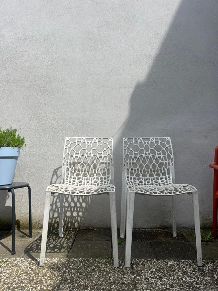 Tom Haas - coral chair wit - 2 stuks, Ophalen, Gebruikt, Kunststof, Stapelbaar