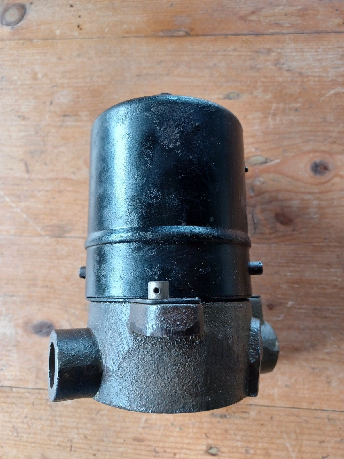 Vintage schakelaar op gietijzeren lasdoos, Ophalen of Verzenden