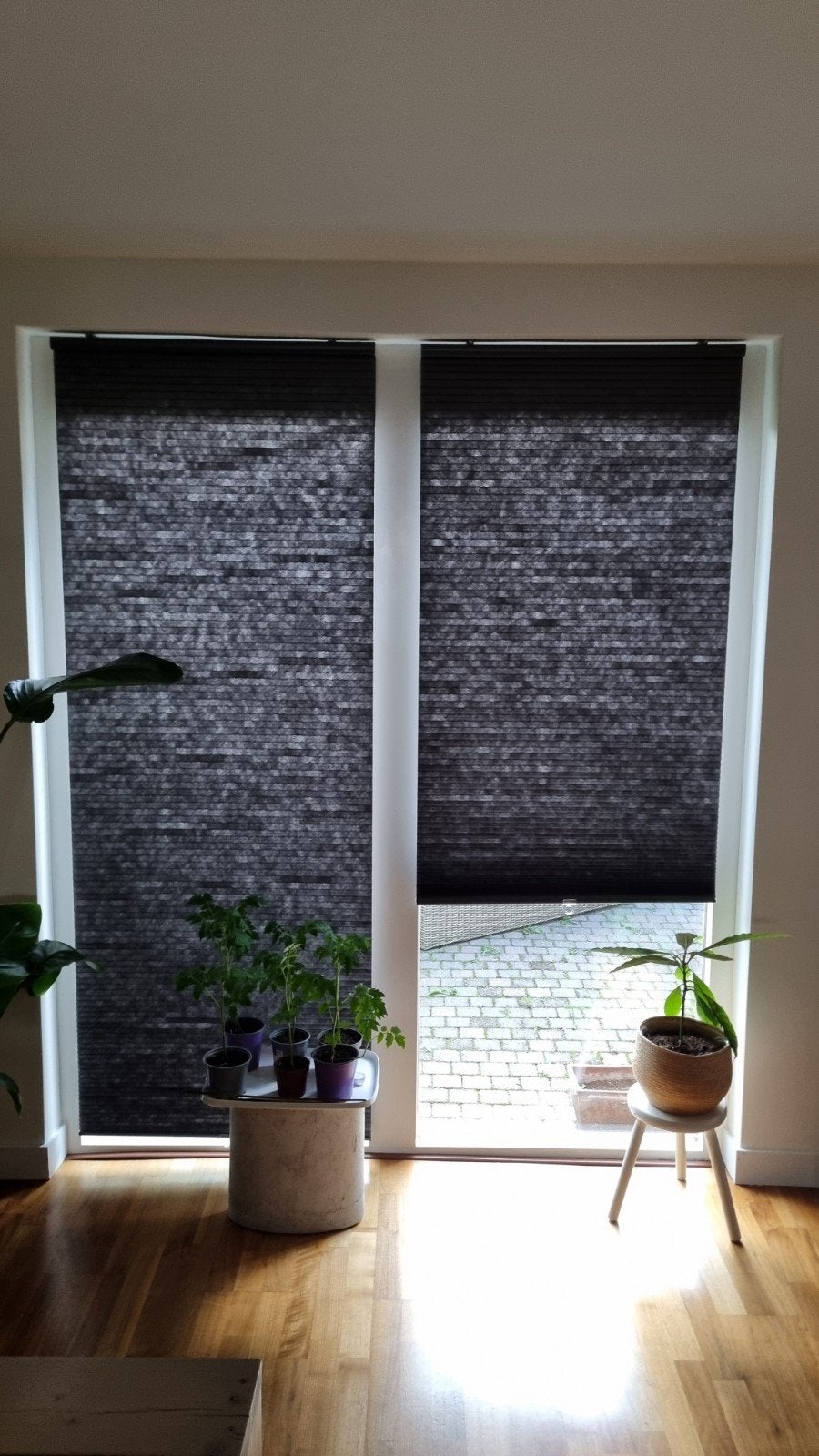 2x HOPPVALS plisségordijn, grijs. 100x155 cm (bxl), Ophalen, Zo goed als nieuw, Grijs, Minder dan 100 cm
