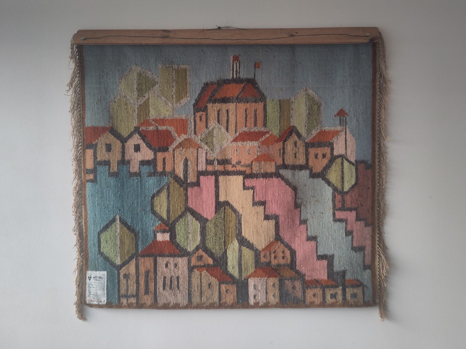 Vntage Pools wandkleed Maria Janowska kleed wanddecoratie, 107 cm, Gebruikt, ., Meerkleurig