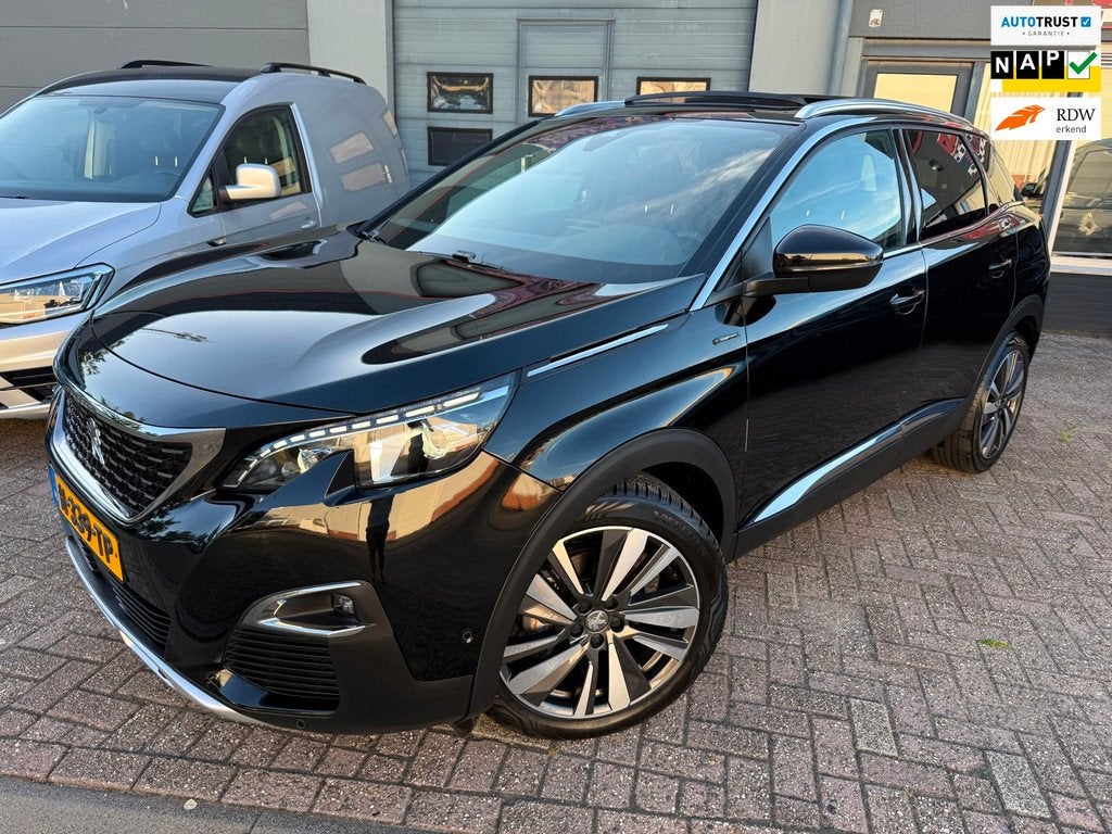 Peugeot 3008 1.2 PureTech GT LINE 2020 AUT ACC PANO MASSAGE, Gebruikt, 1199 cc, Met garantie (alle), Zwart