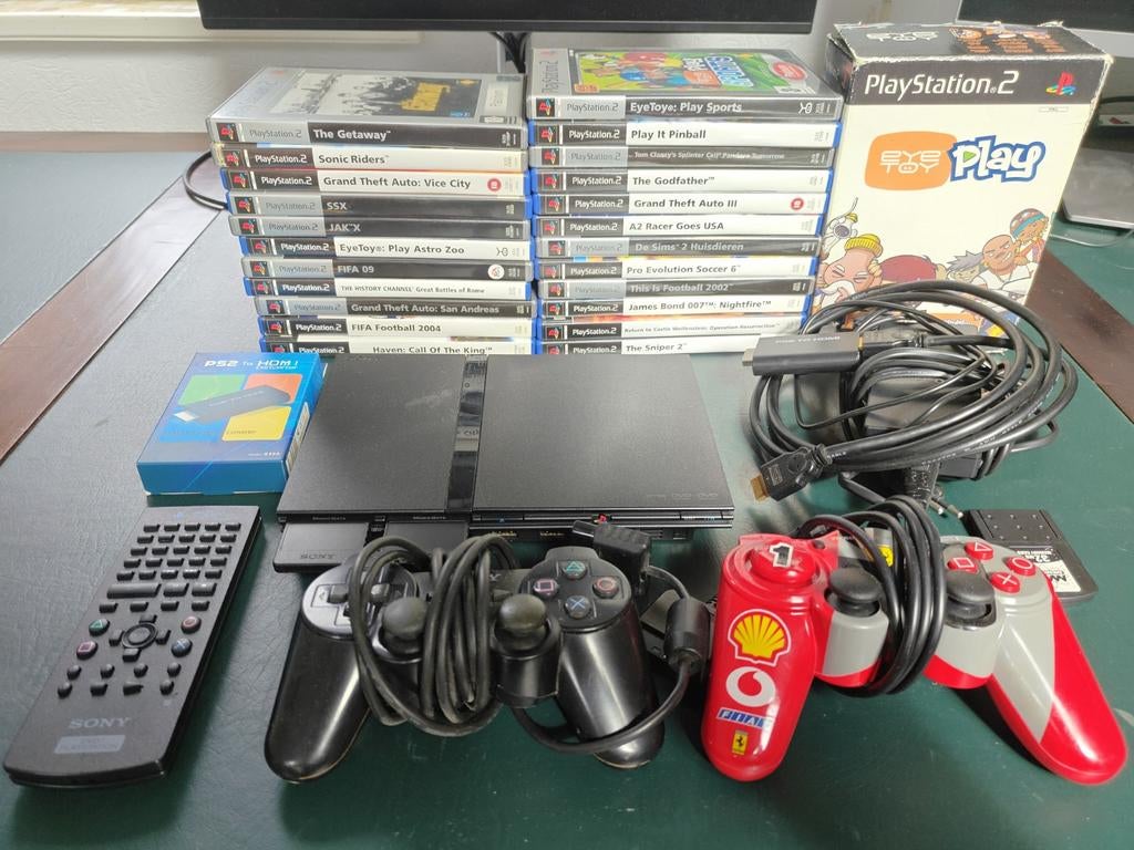 PlayStation 2 Slim met doos, 24 games + HDMI, Spelcomputers en Games, Spelcomputers | Sony PlayStation 2, Ophalen of Verzenden