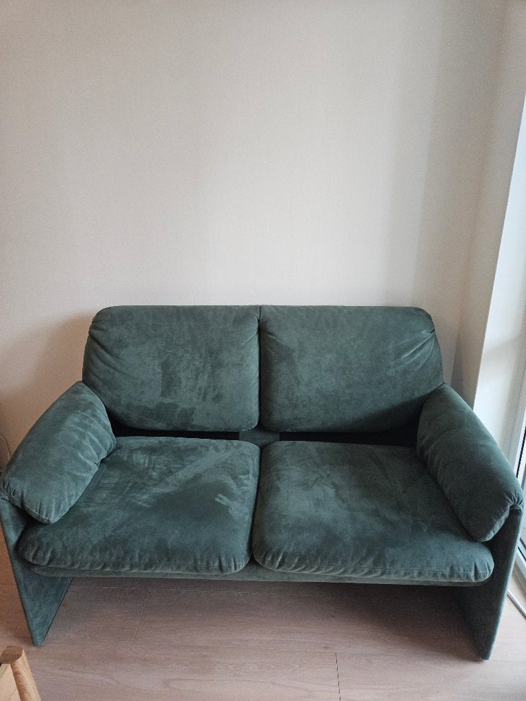 Leolux Bora Bora bank groen, Ophalen, 150 tot 200 cm, Tweepersoons, 75 tot 100 cm