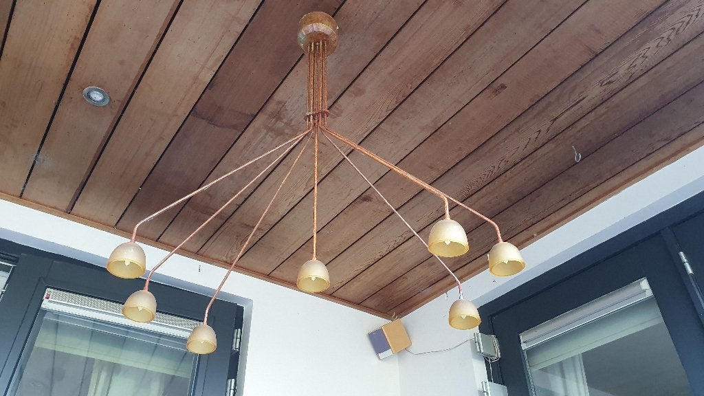 vintage hanglamp, Ophalen, Gebruikt, Glas, Vintage / jugendstil