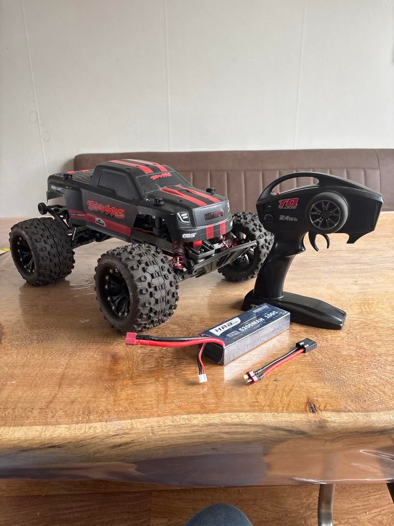 Traxxas Stampede 2WD met S2 lipo en adapter!, Gebruikt, Auto offroad, Schaal 1:10, RTR (Ready to Run)