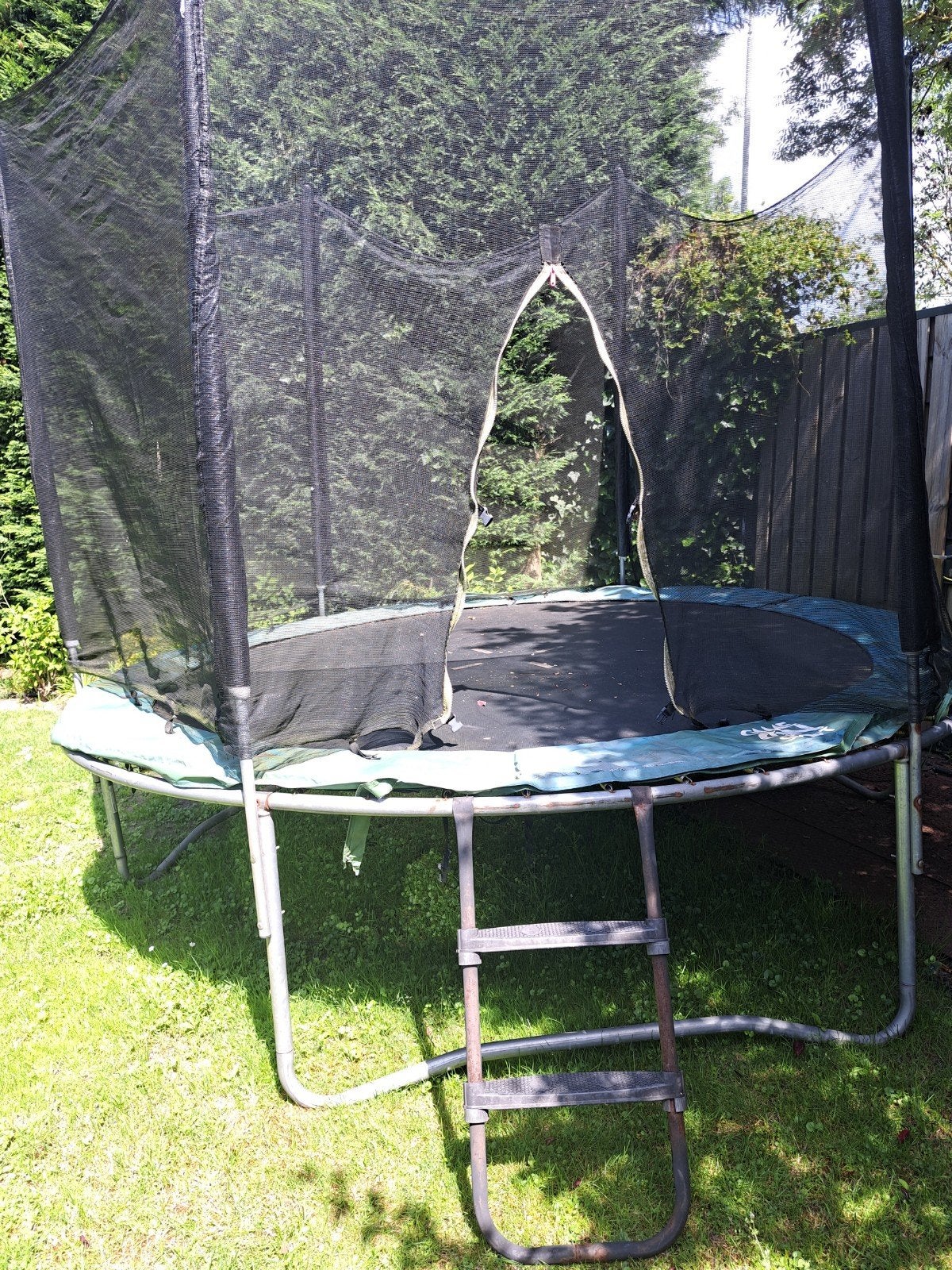 Gebruikte trampoline met veiligheidsnet en ladder, Ophalen of Verzenden, Gebruikt
