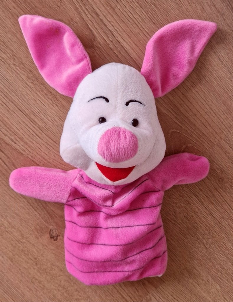 Disney / Piglet pluche handpop  .a, Verzamelen, Disney, Ophalen of Verzenden, Winnie de Poeh of vrienden, Zo goed als nieuw, Overige typen