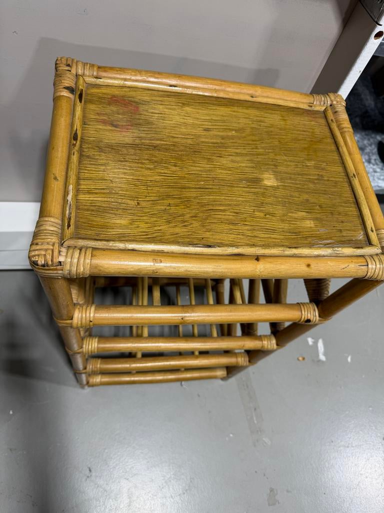 Nacht kast  van bamboe, Huis en Inrichting, Slaapkamer | Nachtkastjes, Ophalen of Verzenden, Gebruikt, Hout, Minder dan 45 cm