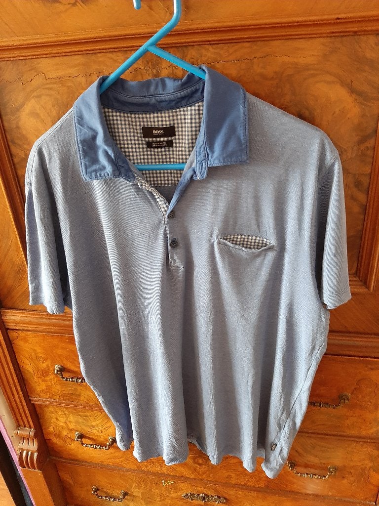 Hugo Boss hardblauwe polo XL, Kleding | Heren, Polo's, Gedragen, Maat 56/58 (XL), Blauw, Ophalen of Verzenden