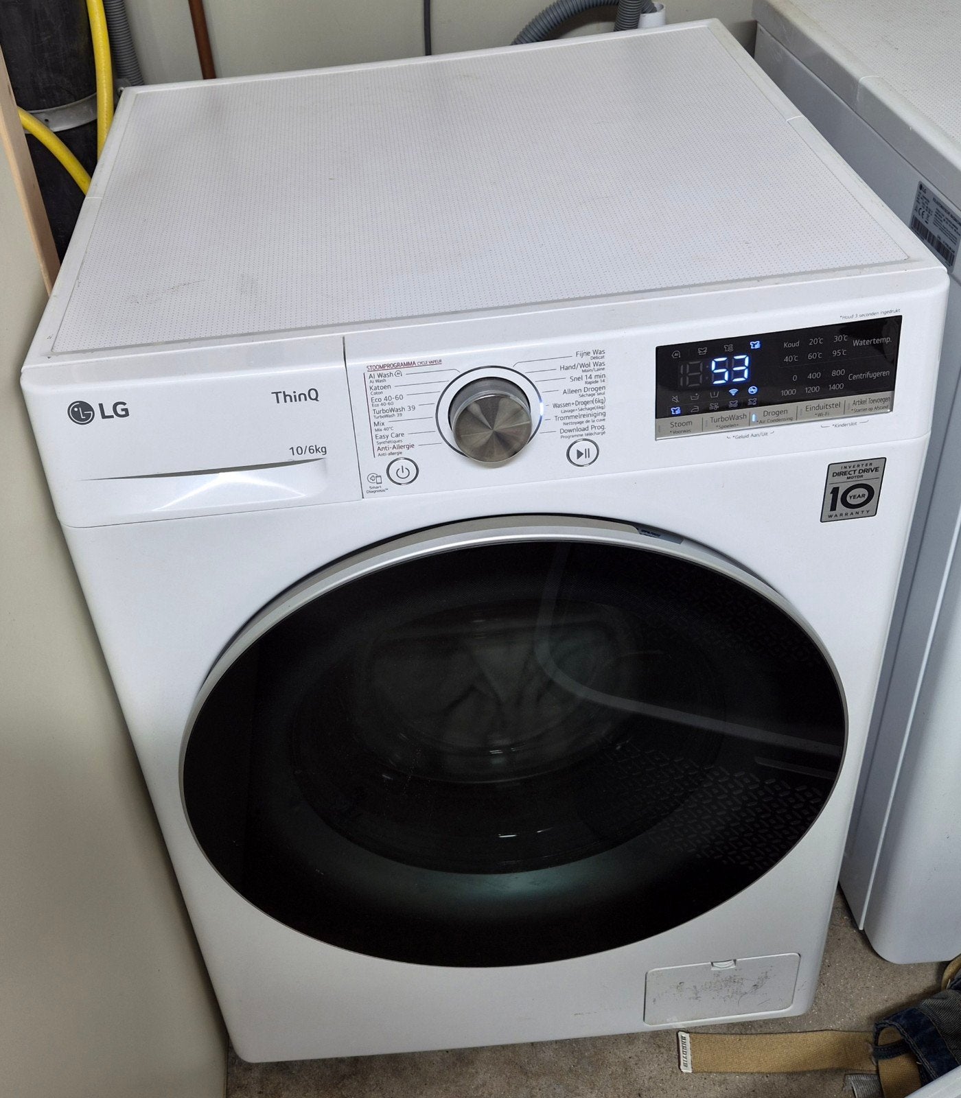 was droog combinatie van lg, Witgoed en Apparatuur, Was-droogcombinaties, 8 tot 10 kg, Ophalen, Gebruikt, 85 tot 90 cm