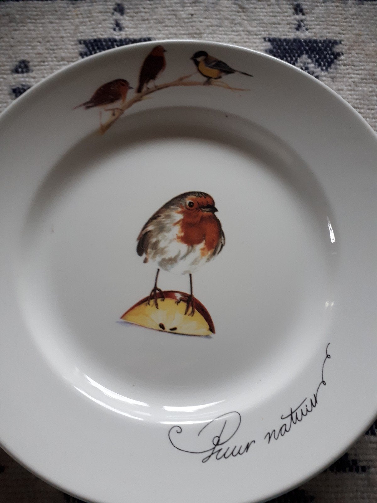 4 vogel ontbijtbordjes van HVD puur natuur, Ophalen of Verzenden, Zo goed als nieuw, Bord(en), Overige stijlen