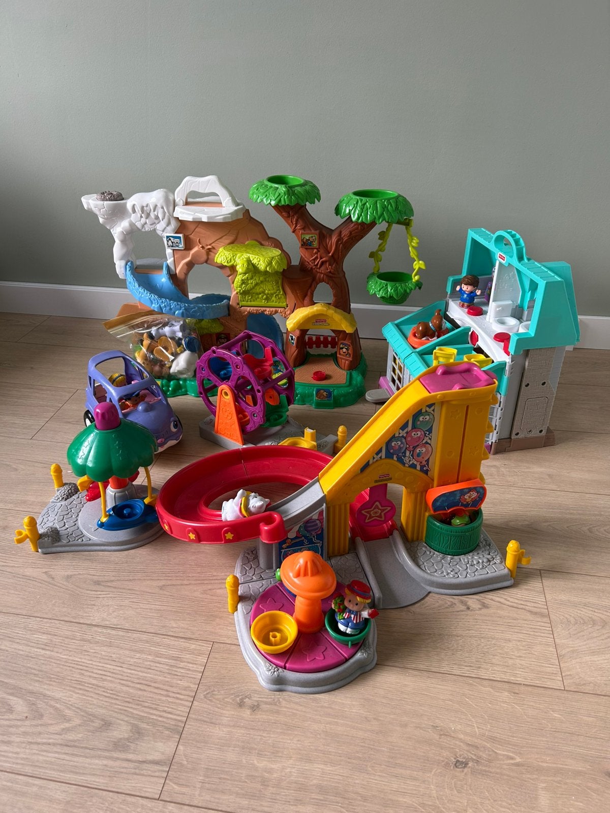Grote set little people met 15 poppetjes/dieren, Kinderen en Baby's, Speelgoed | Fisher-Price, Ophalen, Gebruikt, Speelset, Met licht