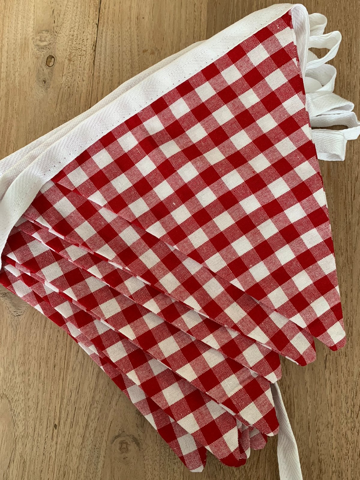 Rood/wit geblokte stoffen vlaggenlijn, Ophalen of Verzenden, Nieuw