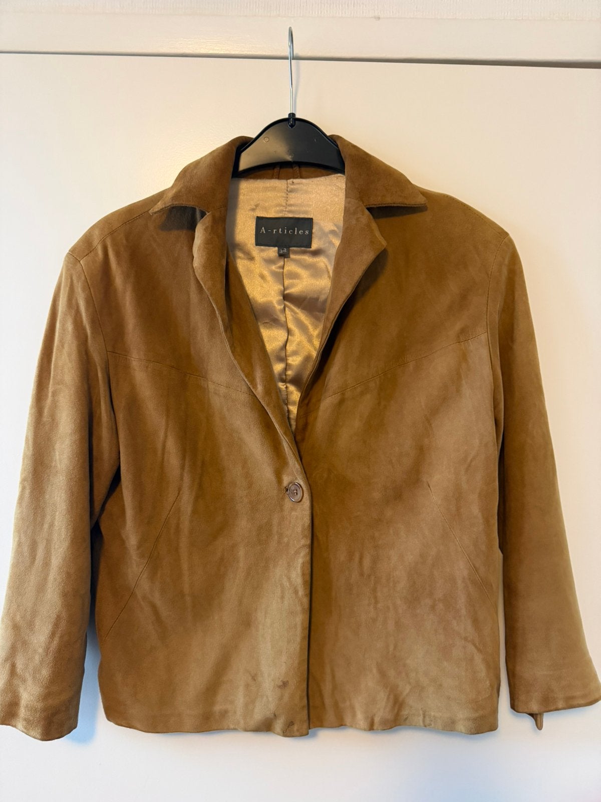 Vintage suede blazer, Ophalen of Verzenden, Gedragen, Maat 46 (S) of kleiner, Bruin