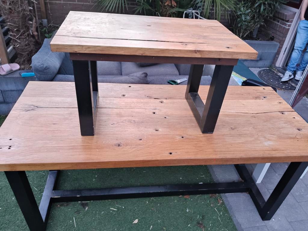 Unieke houten tafels met verhaal setprijs vanaf €150, Huis en Inrichting, Tafels | Eettafels, Ophalen of Verzenden, Rechthoekig