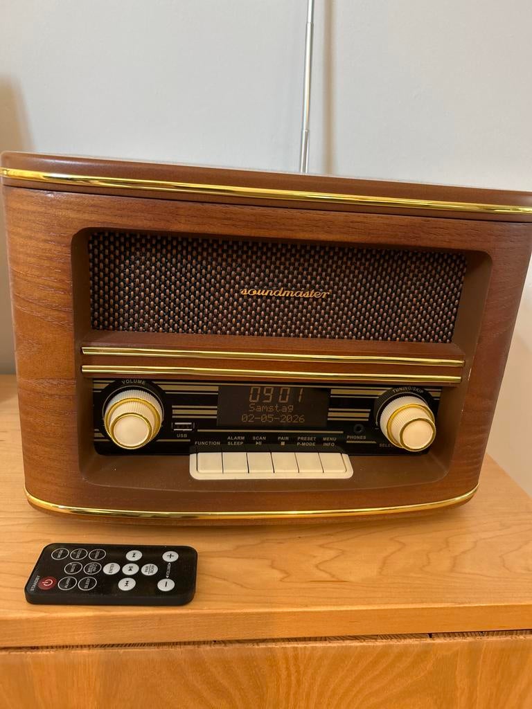 Soundmaster Radio, CD, USB en Afstandsbediening, Audio, Tv en Foto, Platenspelers, Zo goed als nieuw, USB-aansluiting, Platenspeler