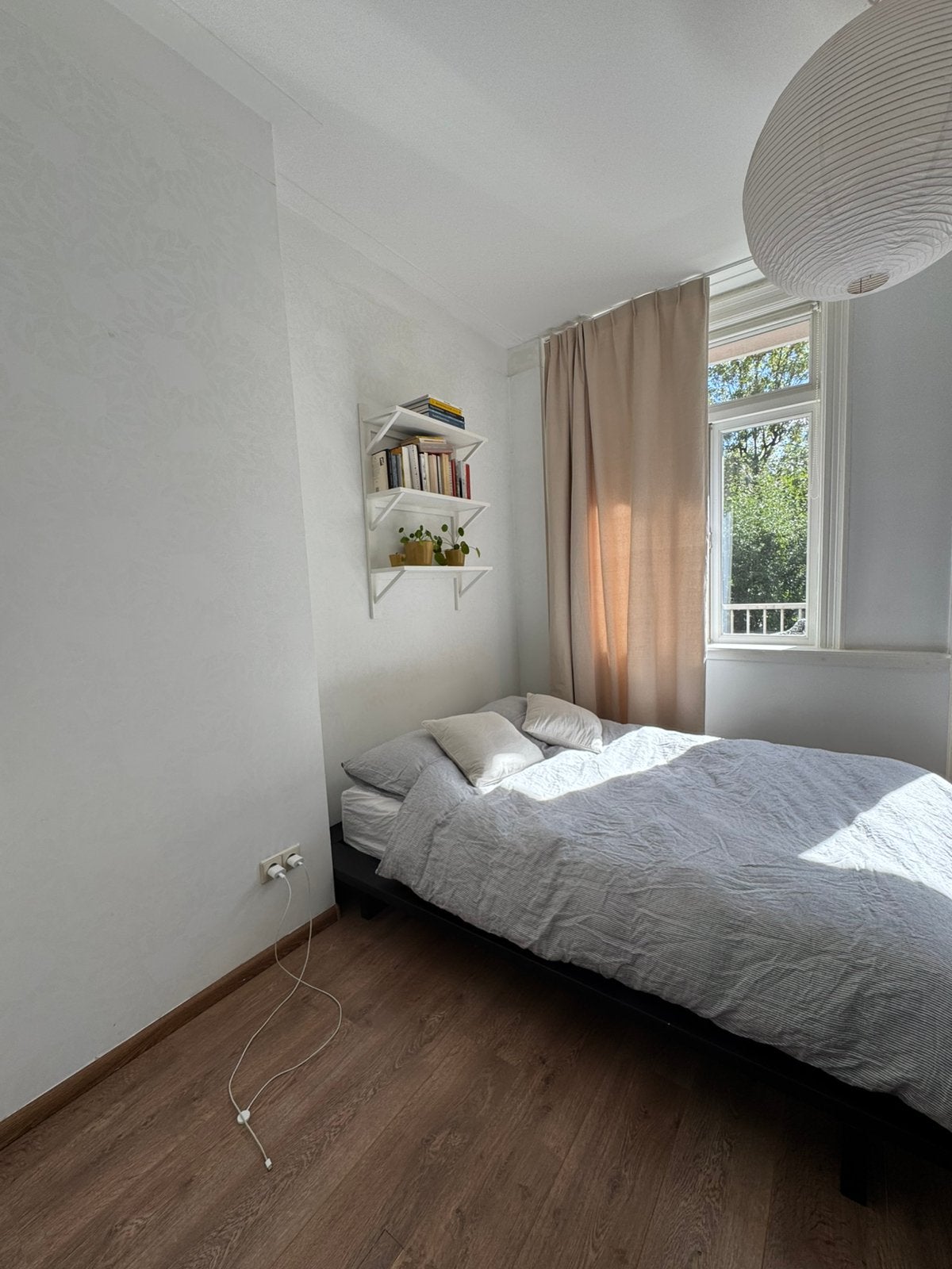Karup design japandi massief houten bed 140 x 200 cm, Zwart, Tweepersoons, Zo goed als nieuw, 200 cm