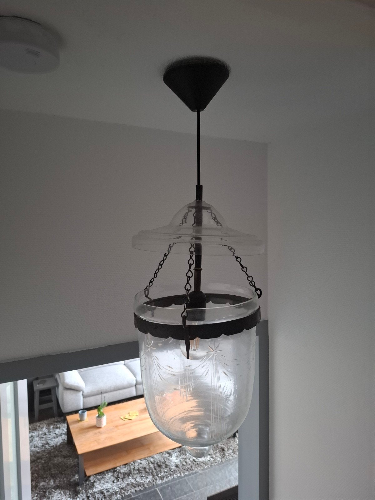antieke Indonesiese mondgeblazen stolpen2, Huis en Inrichting, Ophalen, Gebruikt, Glas, E27 (groot)
