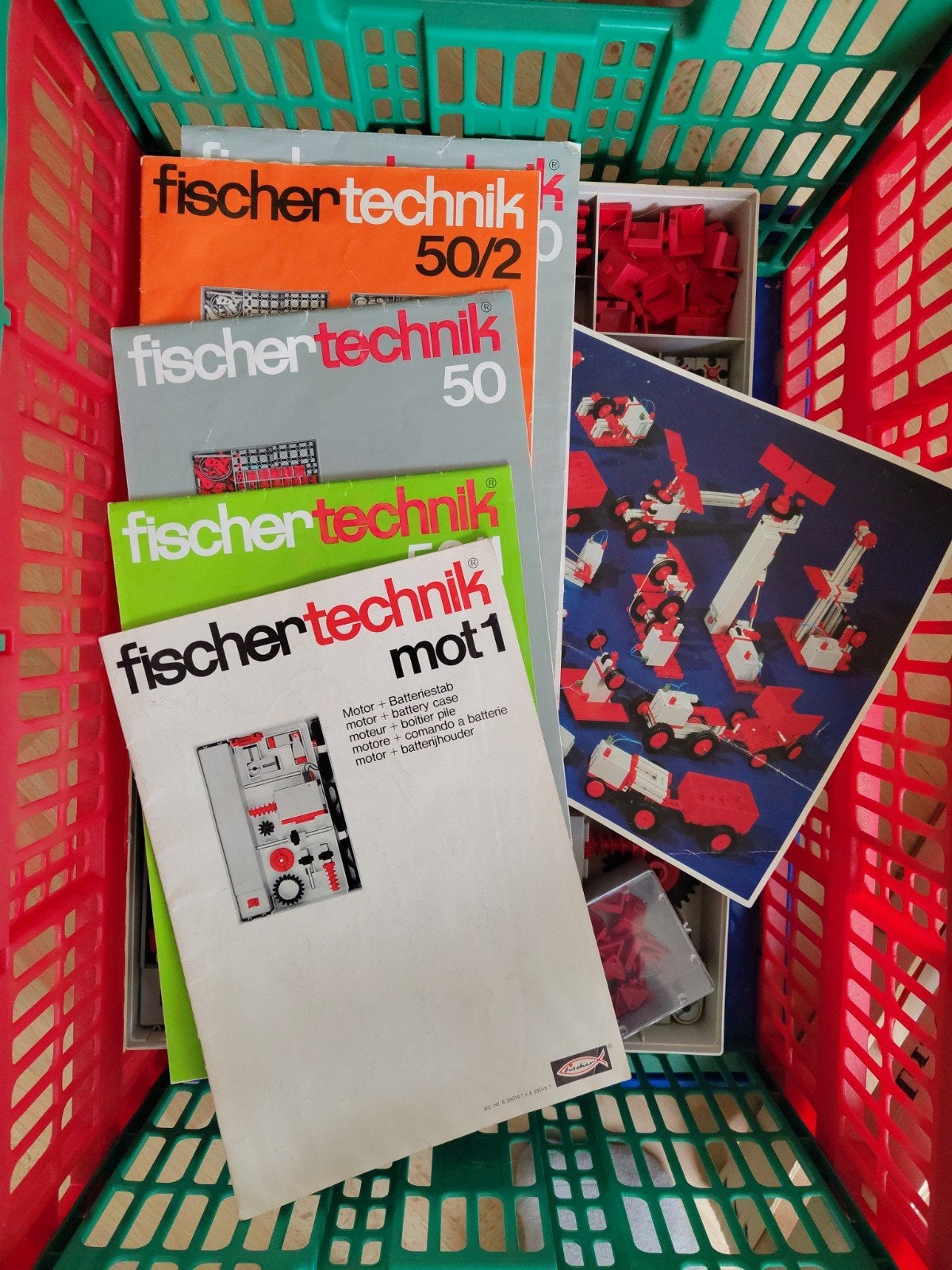Fischer Technik mot1, 50/1, 50, 50/2 met boekjes, Ophalen of Verzenden