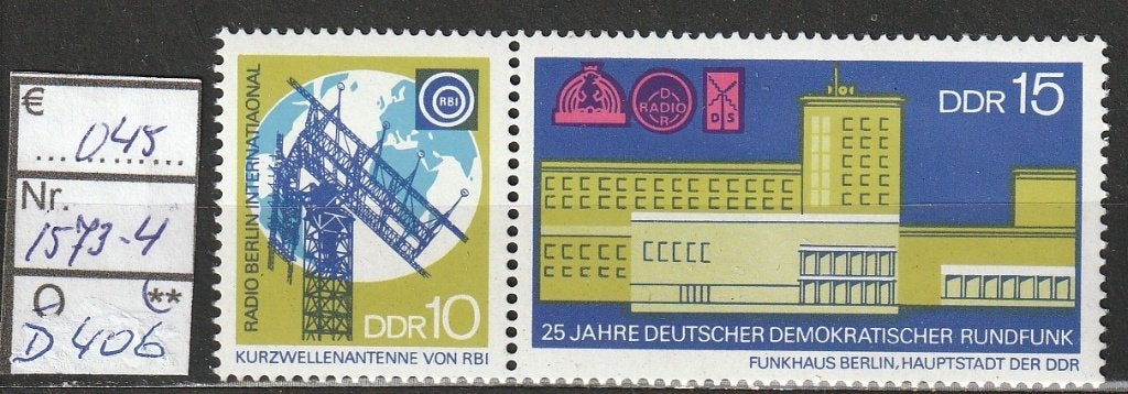 DDR Deutsche Demokratische Rundfunk Michel 1573-4 Nr.D406p, Verzenden, DDR, Postfris